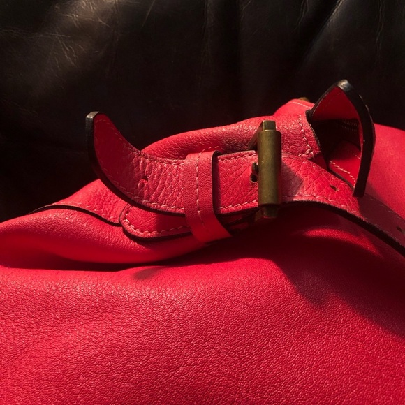 Mulberry Pinkish Red Shoulder Bag with Gold Hardware **Wear on corners and strap - Picture 4 of 16